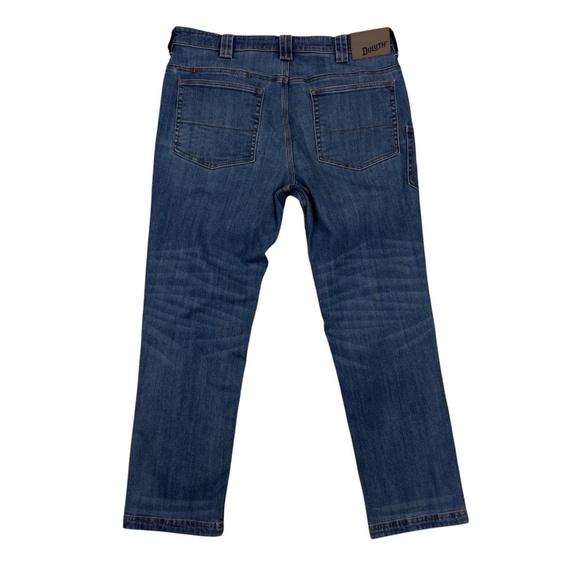 Duluth Trading Blue Denim Ballroom Double Flex Jeans Straight Leg Men's 38 X 30 - Picture 2 of 11